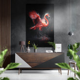 Wings of Flamingo Brushed Aluminum Dibond Wall Art.